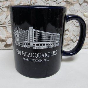 FBI HEADQUARTERS Washington D.C. Ceramic Coffee Mug Cobalt Blue Souvenir